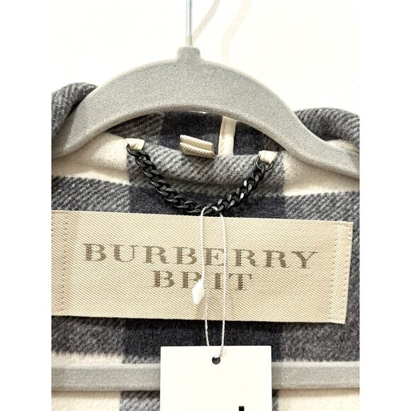 Burberry Brit Wool Blend Finsdale Hooded Duffle Coat with Hood Black Women's L - Picture 5 of 8